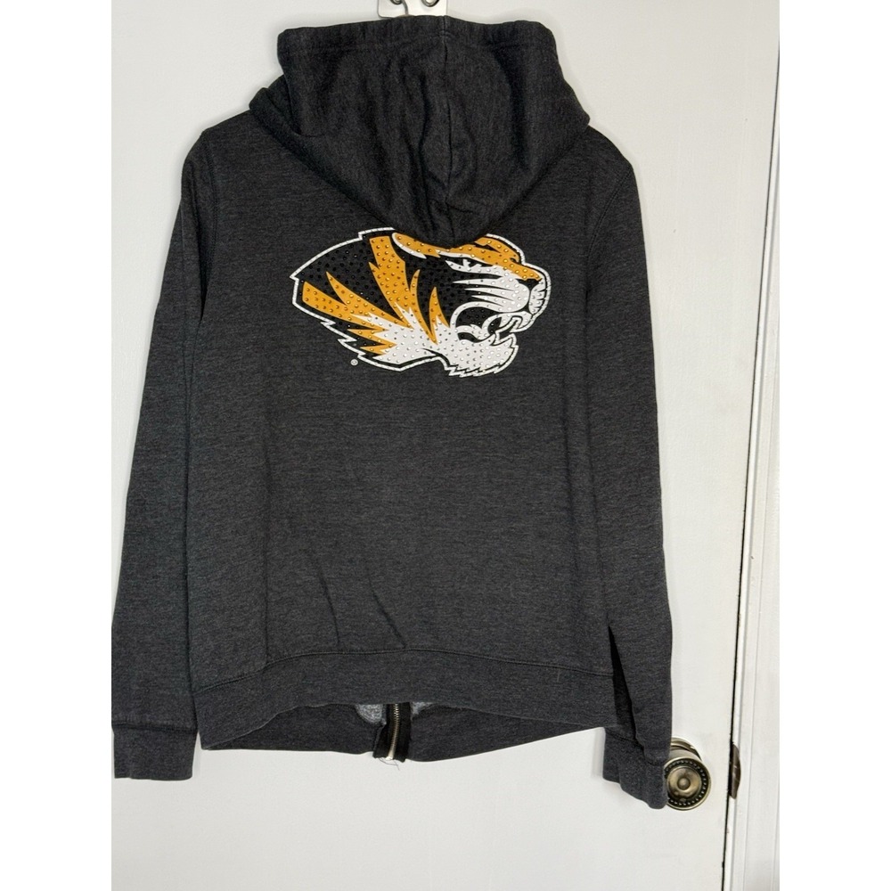 Colosseum Athletics Missouri Tigers Grey Fullzip Jacket Womens Size XL sparkle